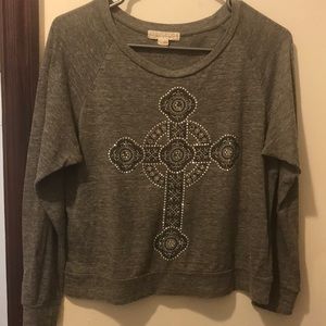Gray and silver Forever 21 stylish small baggy cotton top made in the USA